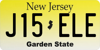 NJ license plate J15ELE