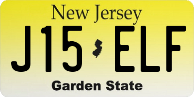 NJ license plate J15ELF