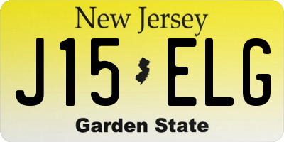 NJ license plate J15ELG