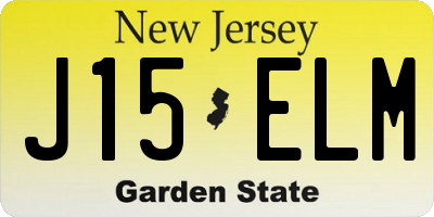 NJ license plate J15ELM