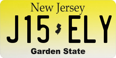 NJ license plate J15ELY
