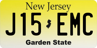 NJ license plate J15EMC