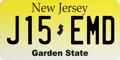 NJ license plate J15EMD