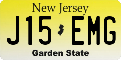 NJ license plate J15EMG