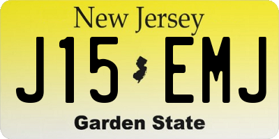 NJ license plate J15EMJ
