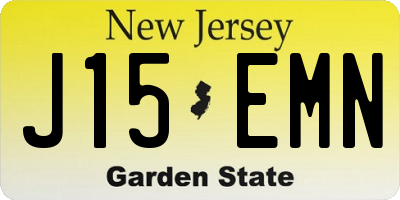 NJ license plate J15EMN