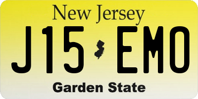 NJ license plate J15EMO