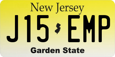 NJ license plate J15EMP
