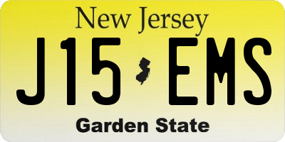 NJ license plate J15EMS