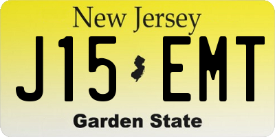 NJ license plate J15EMT