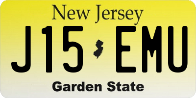 NJ license plate J15EMU