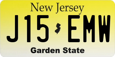 NJ license plate J15EMW