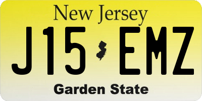 NJ license plate J15EMZ