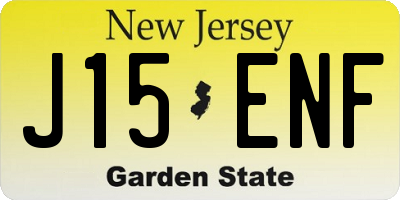 NJ license plate J15ENF
