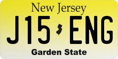 NJ license plate J15ENG