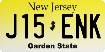 NJ license plate J15ENK