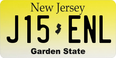NJ license plate J15ENL