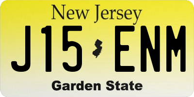NJ license plate J15ENM
