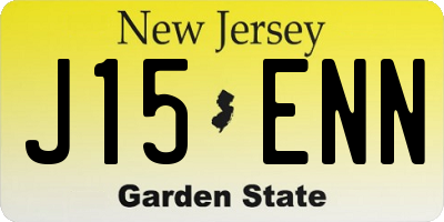 NJ license plate J15ENN