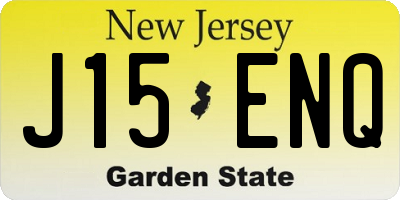 NJ license plate J15ENQ