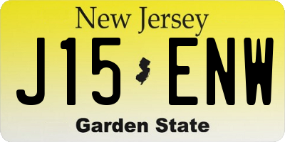 NJ license plate J15ENW