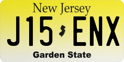 NJ license plate J15ENX