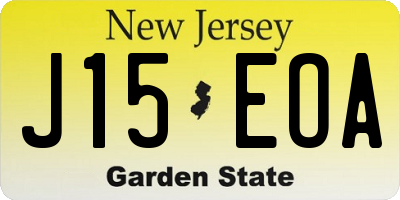NJ license plate J15EOA