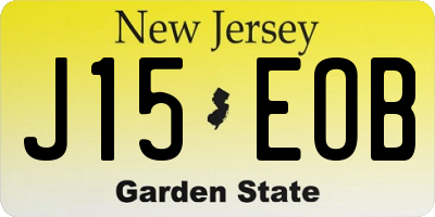 NJ license plate J15EOB