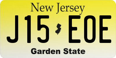 NJ license plate J15EOE
