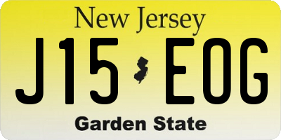 NJ license plate J15EOG
