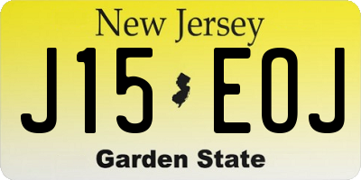 NJ license plate J15EOJ