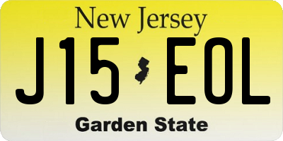 NJ license plate J15EOL