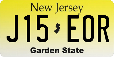 NJ license plate J15EOR