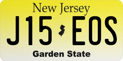 NJ license plate J15EOS