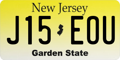 NJ license plate J15EOU