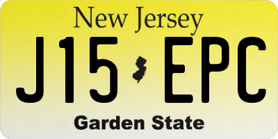 NJ license plate J15EPC
