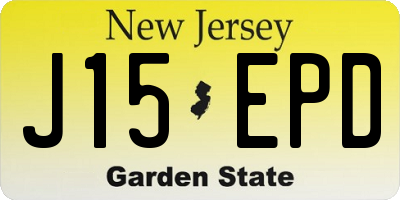 NJ license plate J15EPD