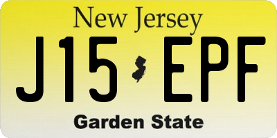 NJ license plate J15EPF