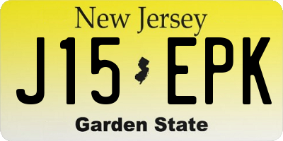NJ license plate J15EPK