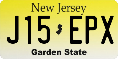 NJ license plate J15EPX
