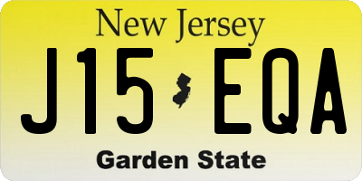 NJ license plate J15EQA