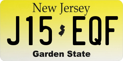 NJ license plate J15EQF