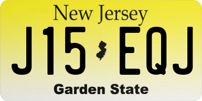 NJ license plate J15EQJ