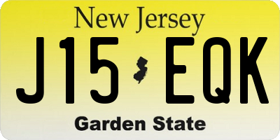 NJ license plate J15EQK