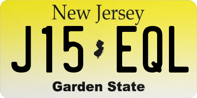 NJ license plate J15EQL