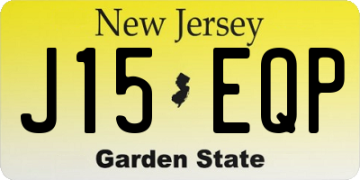 NJ license plate J15EQP
