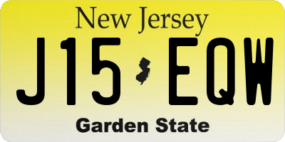 NJ license plate J15EQW
