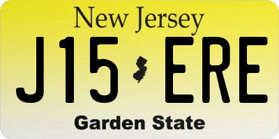 NJ license plate J15ERE
