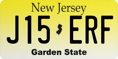 NJ license plate J15ERF
