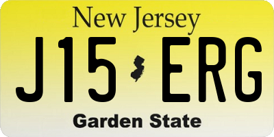 NJ license plate J15ERG